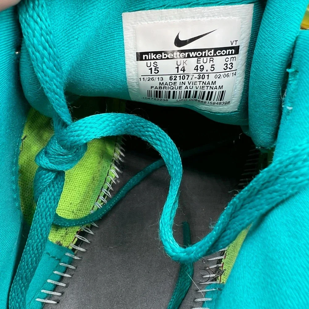 Nike Air Max 2014 Men's Size 15 Turbo Green Volt Running Shoes 621077-301